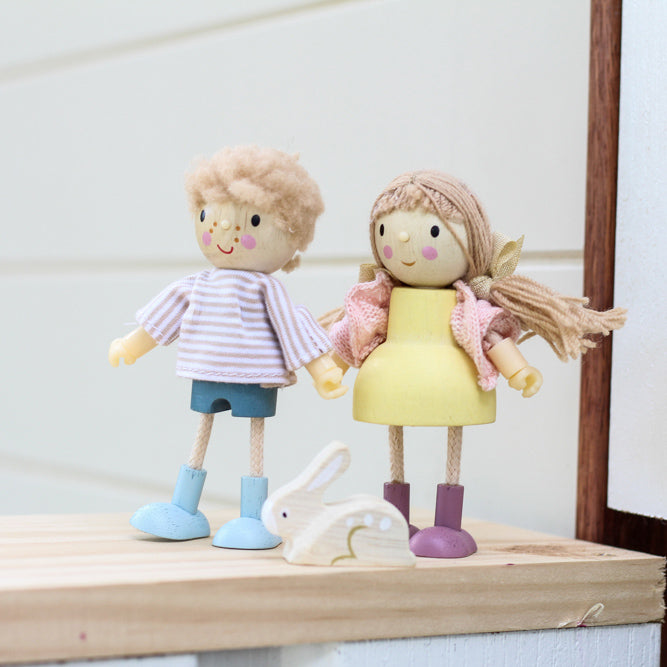 Amy & Her Rabbit - Wooden Doll – Daisy & Willow Children's Boutique