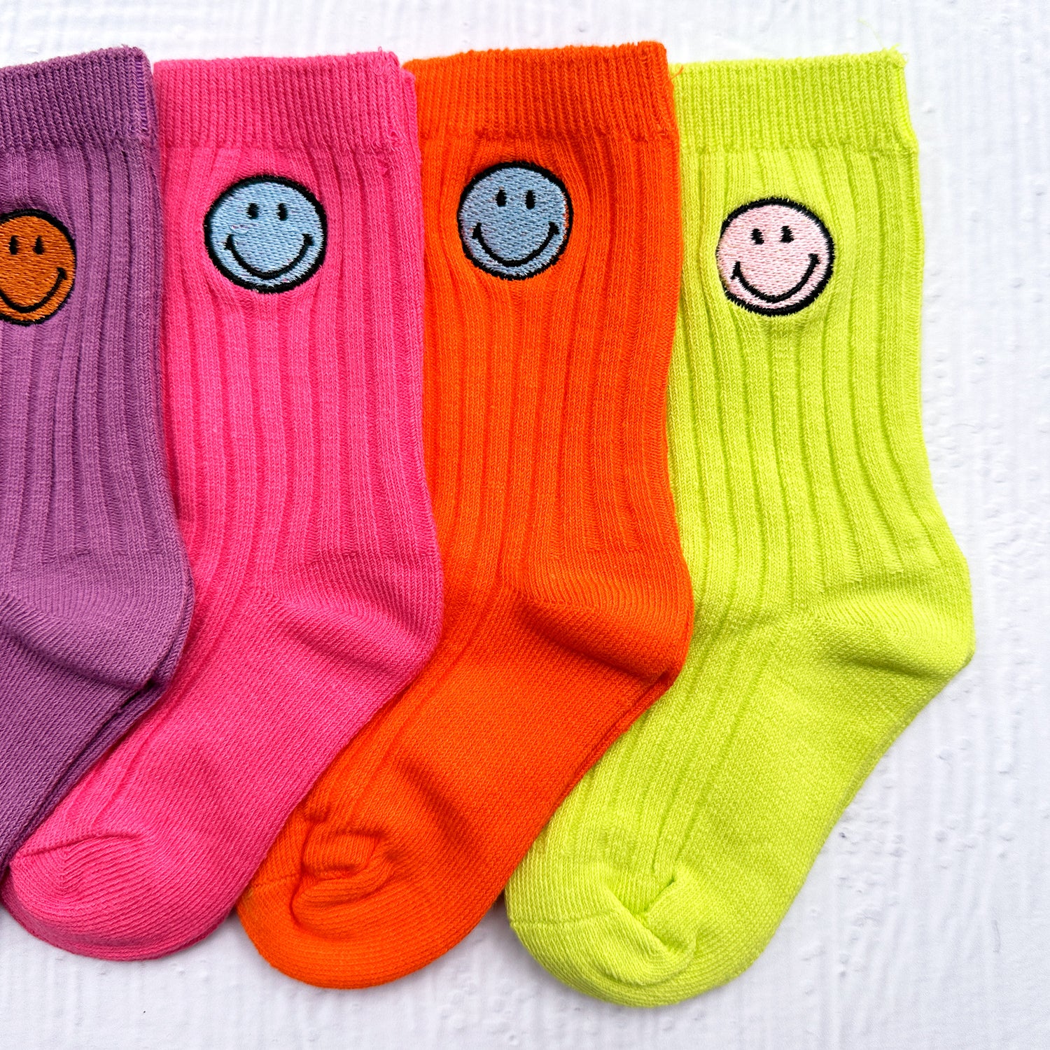 Smiley Face Neon Socks